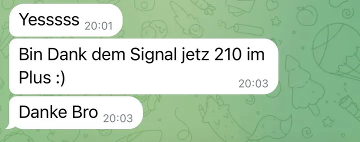 Mitglied: Dank dem Signal jetzt 210 im Plus